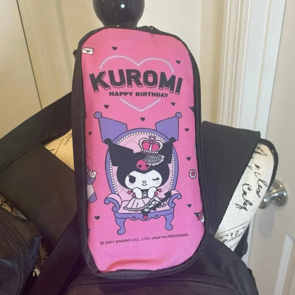 Sanrio Kuromi 3 Pieces  laptop backpack set crossbody bag/pencil bag kawaii Core